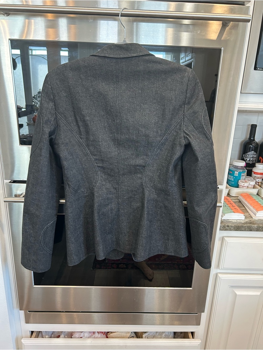 Vintage Escada Dark Gray denim Heart-Appliqué Zip Jacket size 38 slight wear GUC - Picture 14 of 15